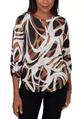 Cityscape Drama Abstract Top by Alfred Dunner