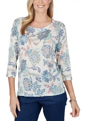 Ann Arbor Floral Textured Top by Alfred Dunner