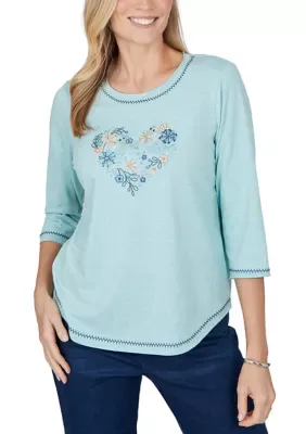 Ann Arbor Center Heart Top by Alfred Dunner
