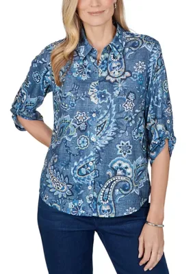 Ann Arbor Paisley Knit Shirt by Alfred Dunner