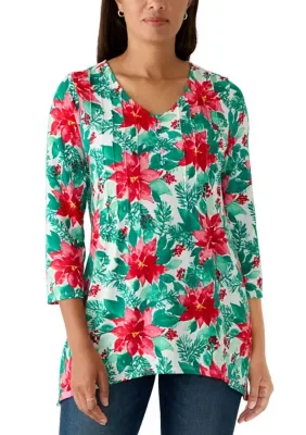 3/4 Sleeve Hacci Sharkbite Top by Kim Rogers
