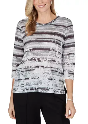 Weekend Warrior Paris Scene Top by Alfred Dunner