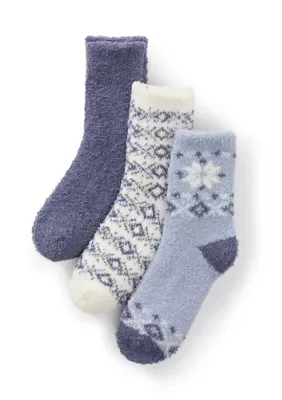 Fair Isle Cozy Crew Socks - 3 Pack by Cuddl Duds