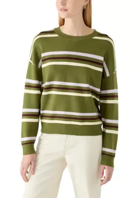 Multi Stripe Crew Neck Sweater