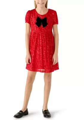 Sequin Bow Dress by Crown & Ivy
