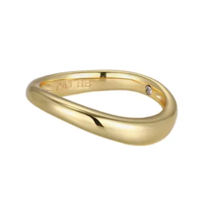 18k Gold Plated Wavy Stackable Ring