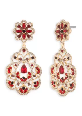 Drama Floral Orbital Earrings, 16 In