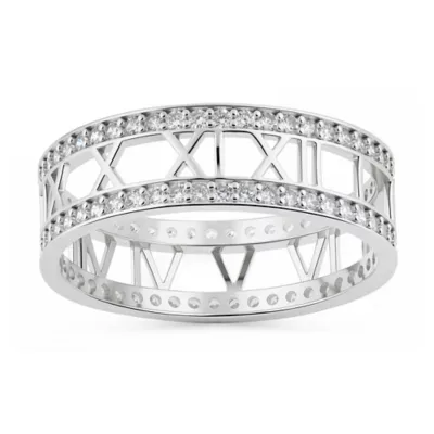 Sterling Silver Roman Numeral Eternity Band Ring by Kylie Harper
