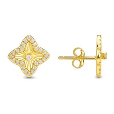 Sterling Silver Fluted Clover Stud Earrings by Kylie Harper