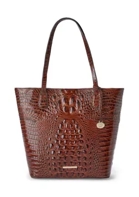 Laurel Croc-Embossed Leather Tote by Brahmin