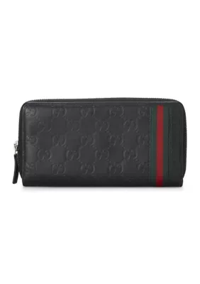 Gucci Guccissima Web Zip Around Wallet by What Goes Around Comes Around