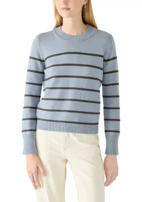 Long Sleeve Striped Crew Neck Pullover by Philosophy