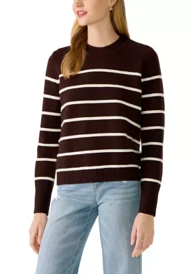 Long Sleeve Striped Crew Neck Pullover by Philosophy