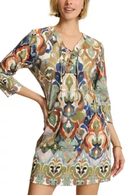 Darcy Ikat Hideaway 3/4-Sleeve Dress by Tommy Bahama