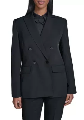Double Breasted Notch Collar Blazer by Karl Lagerfeld