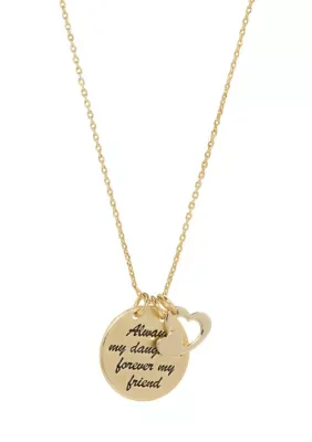 Plated Heart Charm Necklace, 16 In by Wonderly