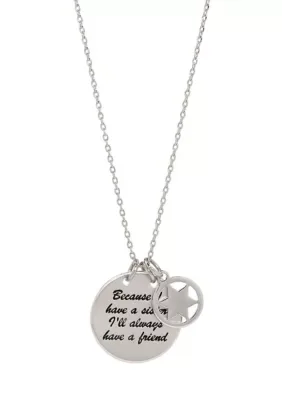 Plated Charm Disk Necklace, 16 In by Wonderly