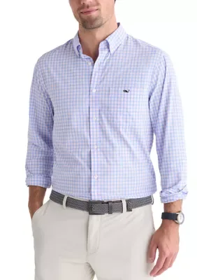 Lemon Shark Gingham Featherweight Long Sleeve Shirt by Vineyard Vines