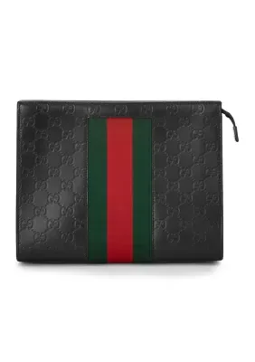 Gucci Guccissima Signature Web New Web Cosmetic Case by What Goes Around Comes Around