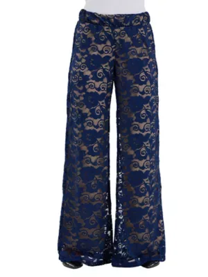 Elevate Lace Elastic Waist Wide Leg Pants by 24seven Comfort Apparel