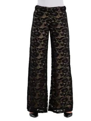 Elevate Lace Elastic Waist Wide Leg Pants