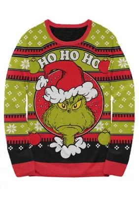 The Grinch Ho Ho Long Sleeve Sweater by Dr Seuss the Grinch