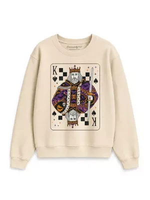 King of Spades Vintage Retro Card Halloween Sweatshirt by Ornamentallyyou