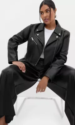 Amira Faux Leather Jacket by City Chic