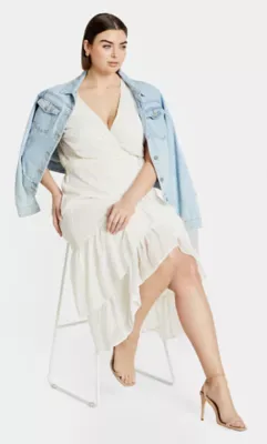 Midi Frill Dee Wrap Dress