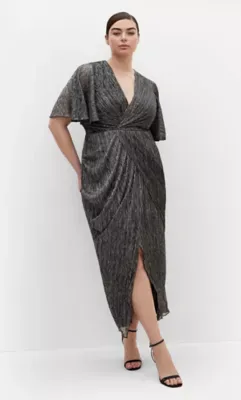 Lily Sparkle Maxi Pleat Dress