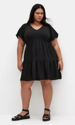 Frill Mini Shift Dress by City Chic