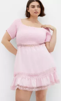 Aura Shirred Bodice Dress by City Chic