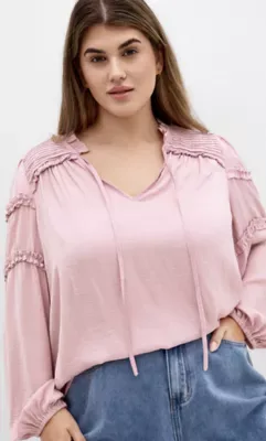 Drama Queen Long Sleeve Shirt by City Chic
