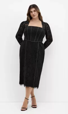 Valentine Corset Lace Midi Dress by City Chic