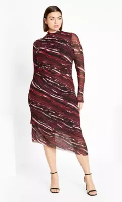 Miranda Mesh Print Midi Dress by City Chic
