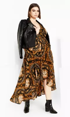Freya Placement Maxi Dress by City Chic
