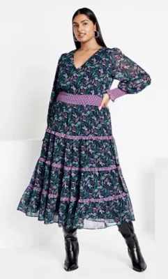 Gwendolyn Print Dress by City Chic