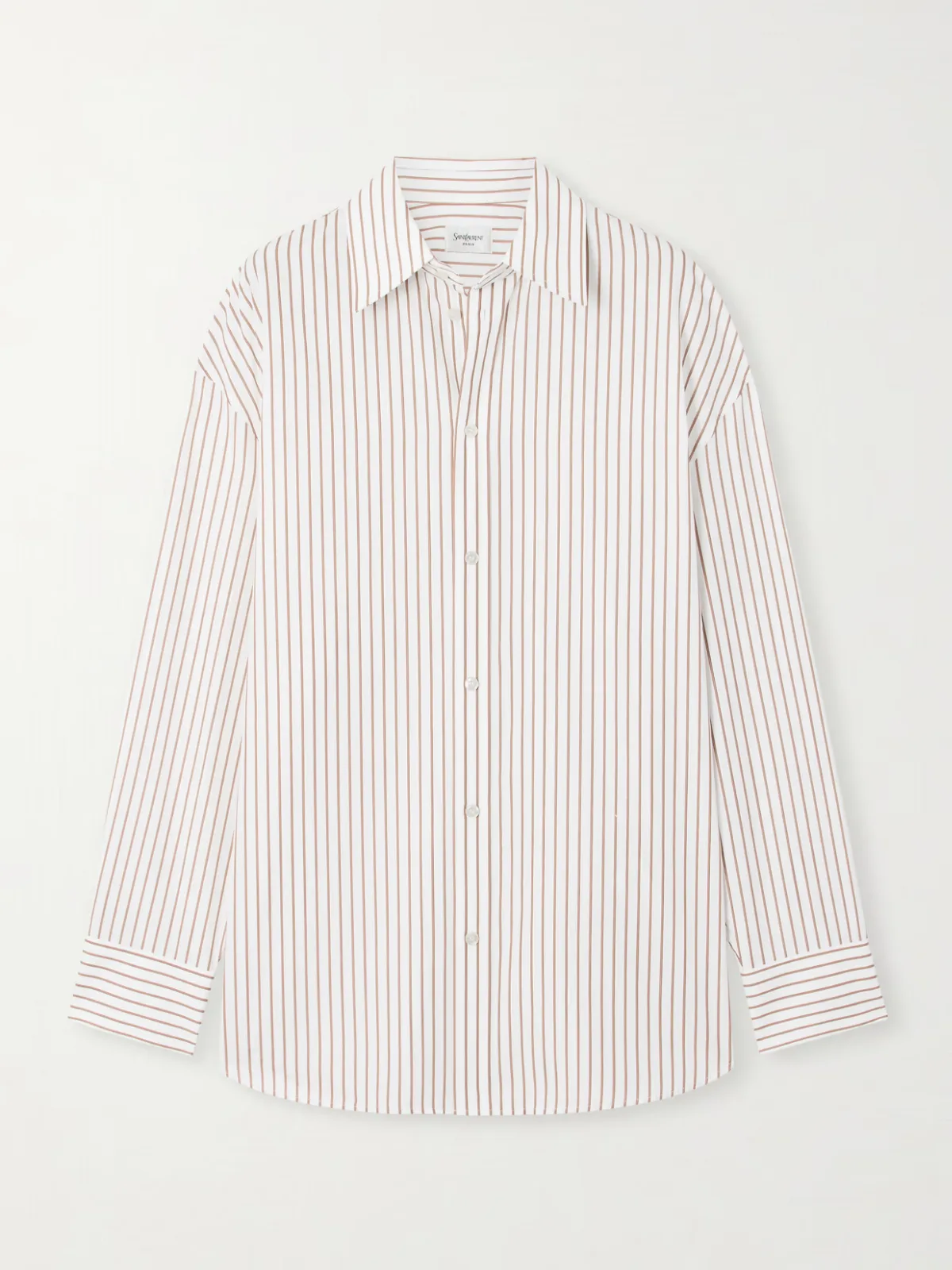 - Oversized Striped Cotton-poplin Shirt -