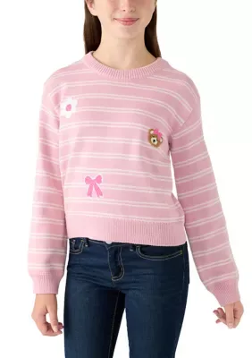 Oversized Striped Crew Neck Sweater by Derek Heart