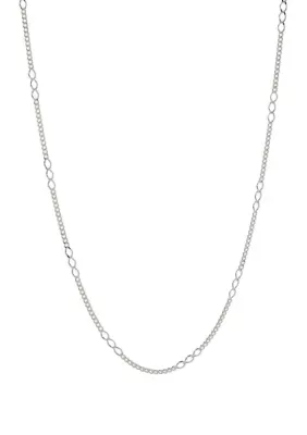 Gauge Fine Curb Chain with Link Stations, 18 In by Belk Sterling Silver