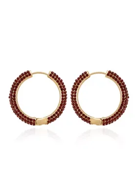 Pav Crystal Hoop Earrings by GUESS