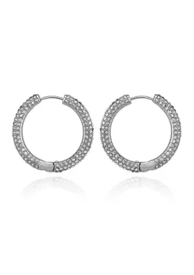 Pav Crystal Hoop Earrings