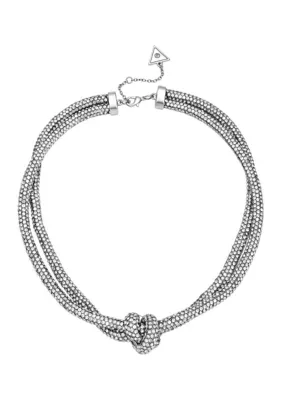 Crystal Knot Silver Tone Necklace, 16 In by GUESS