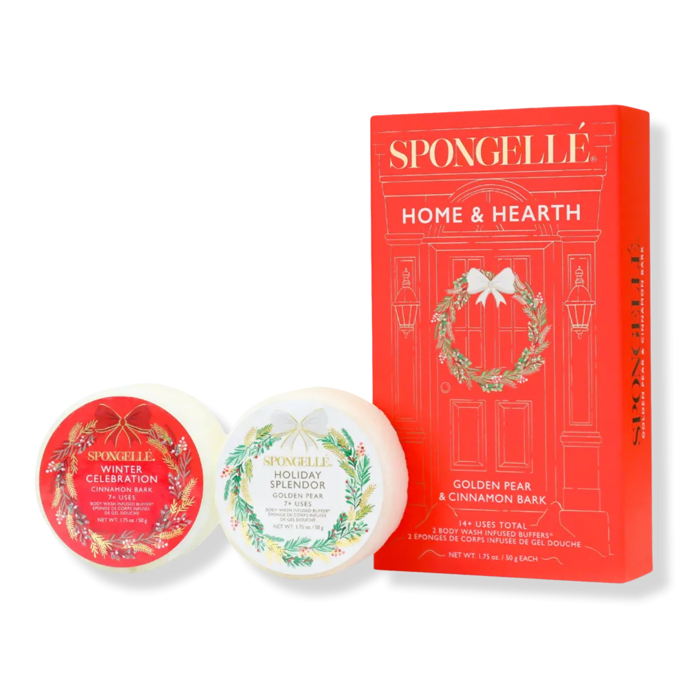 Home & Hearth Body Wash Infused Buffers Gift Set by Spongelle