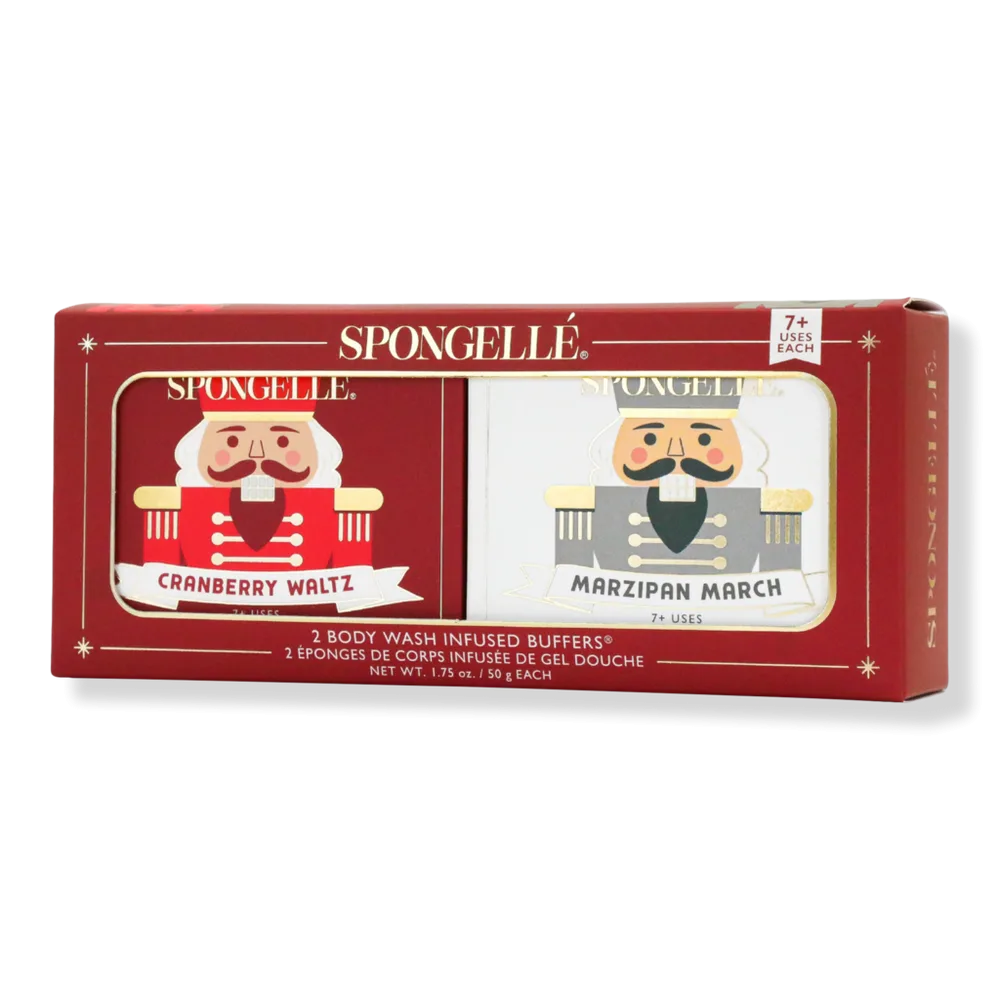 Cranberry Waltz & Marzipan March Body Wash Infused Buffers by Spongelle
