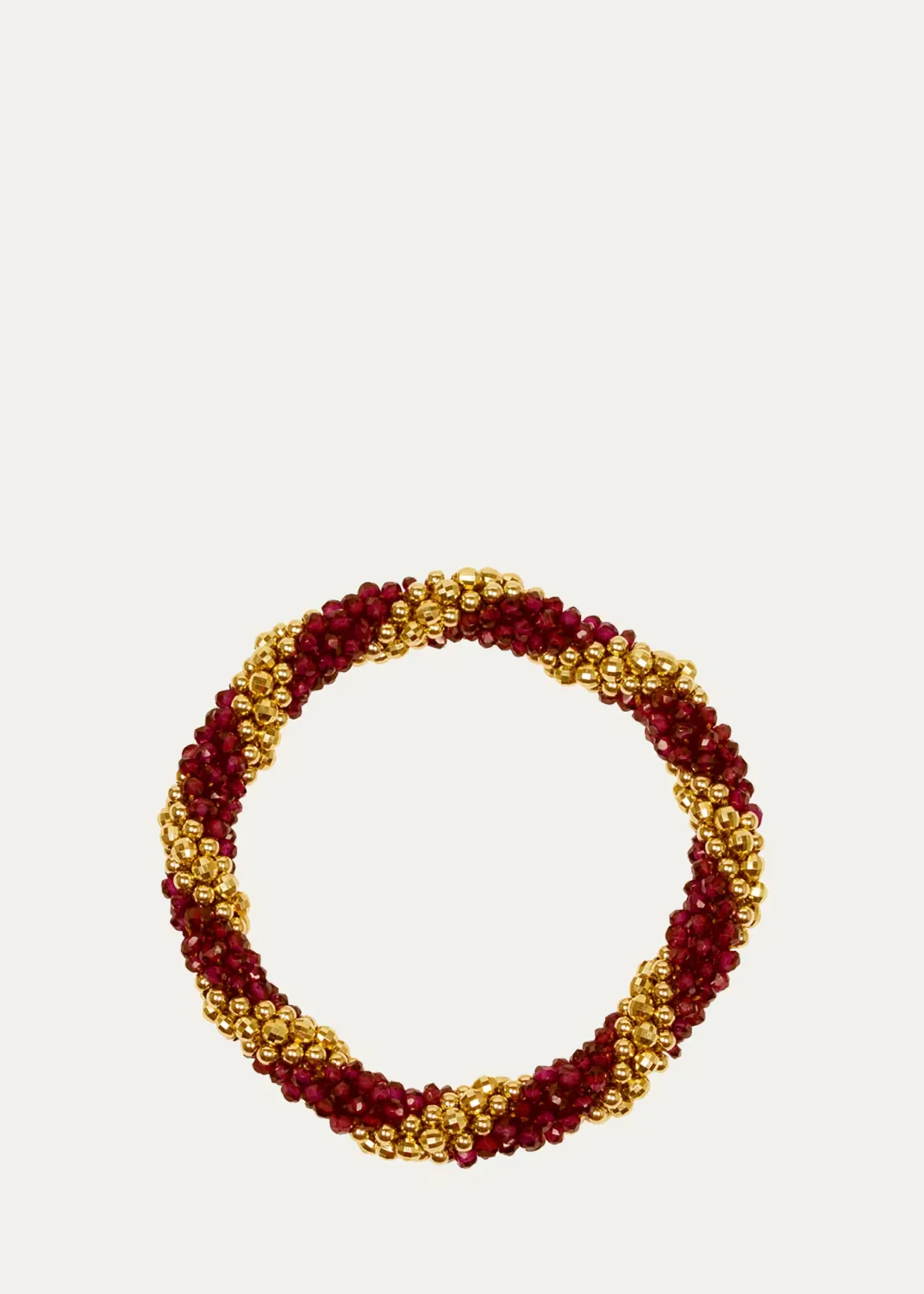 14k Yellow Gold and Garnet Bead Bracelet by Meredith Frederick