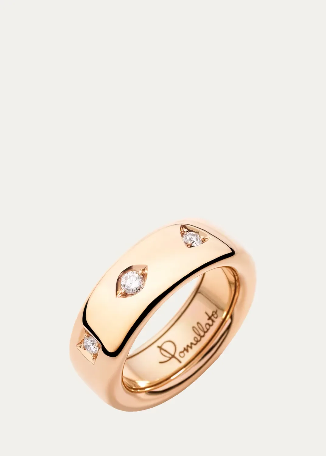 18K Iconica Slim Ring with 3 Diamonds by Pomellato