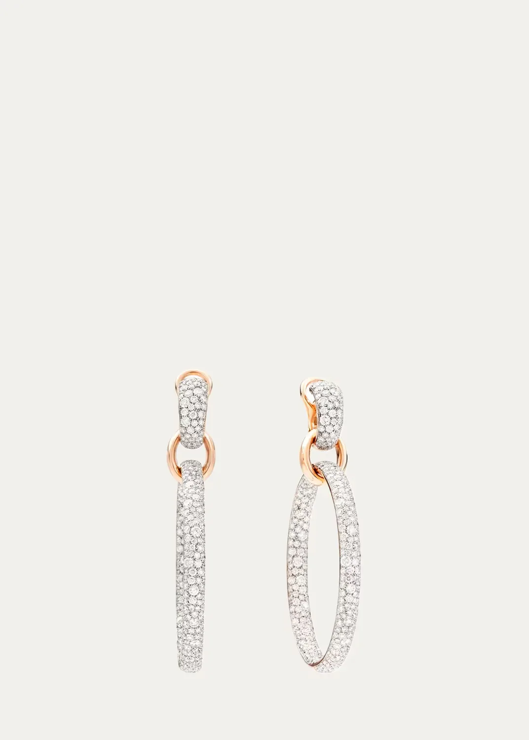 Iconica 18K Rose Gold & Diamond Drop Hoop Earrings by Pomellato
