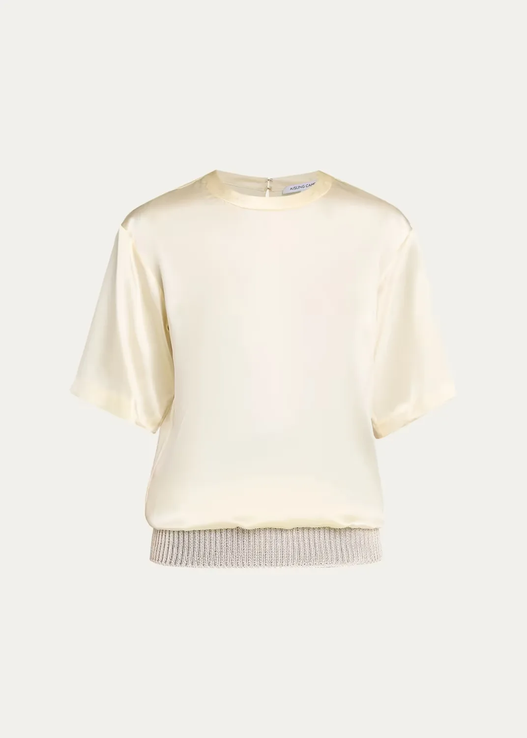 Liquid Silk Short-Sleeve T-Shirt with Rib Hem by Aisling Camps