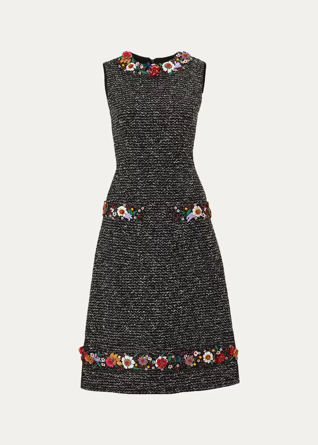 Floral Embroidered Sleeveless Dress by Carolina Herrera
